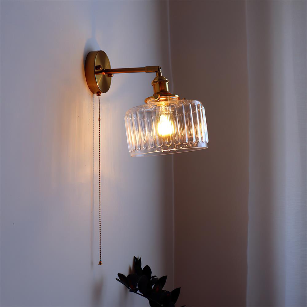 Contemporary Brass Wall Sconce by Cason