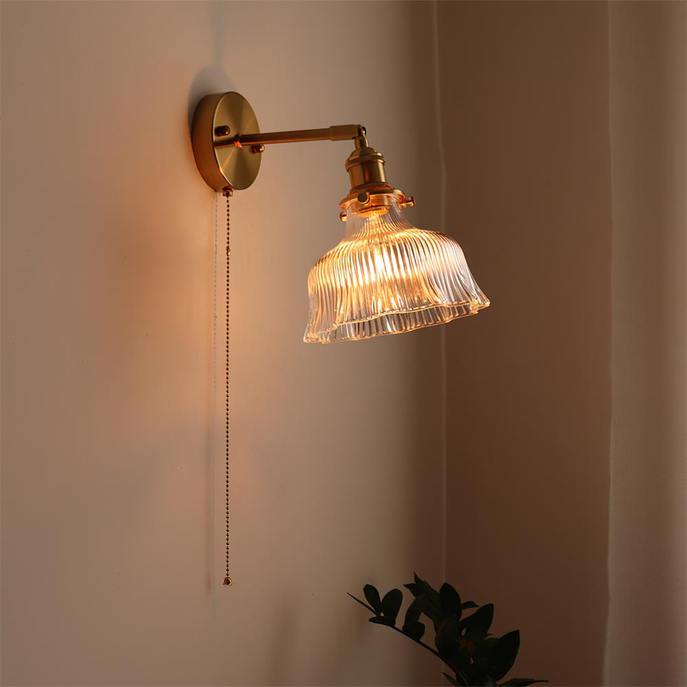 Contemporary Brass Wall Sconce by Cason