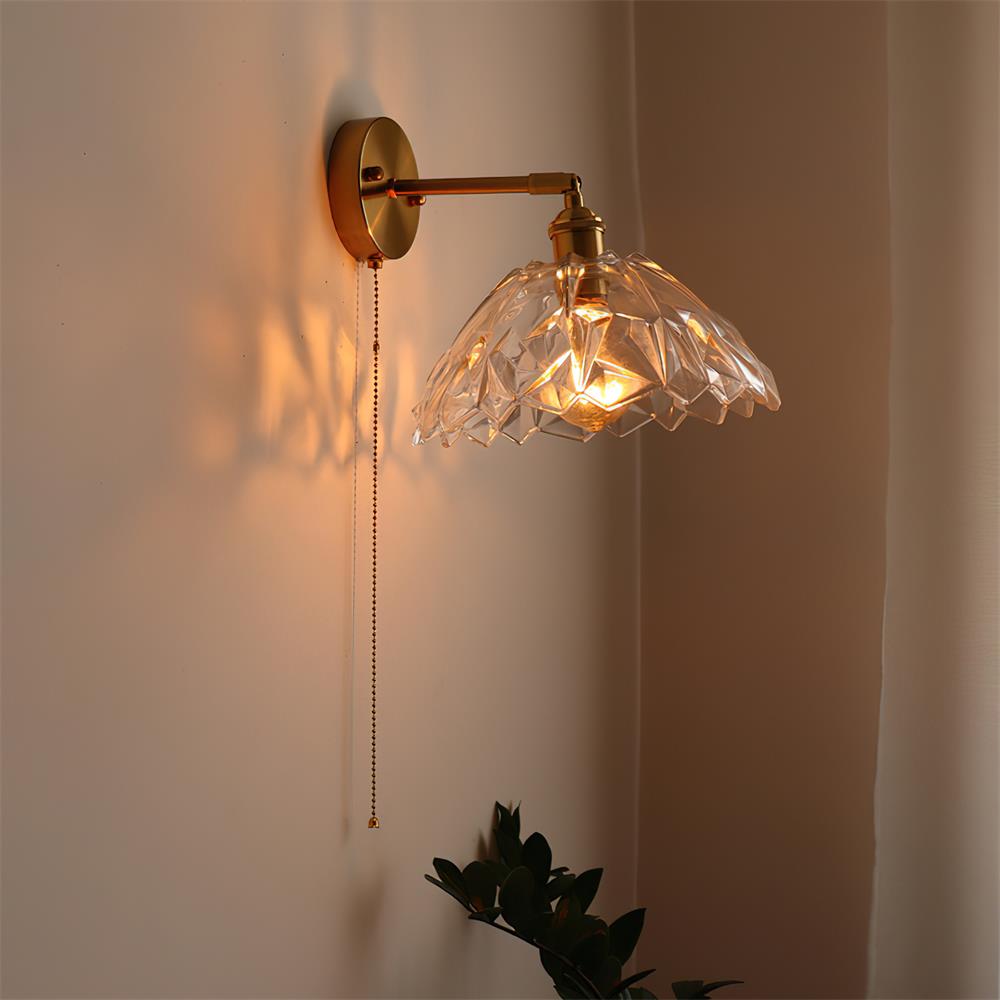 Contemporary Brass Wall Sconce by Cason