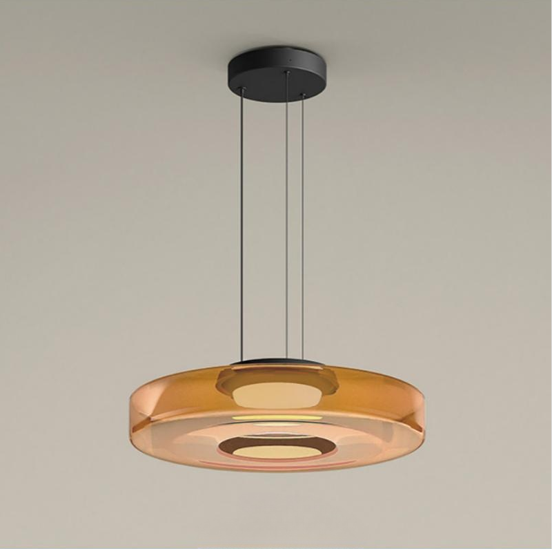 Contemporary Glass Pendant Light | Adjustable Hanging Cable & LED Bulbs | 12W