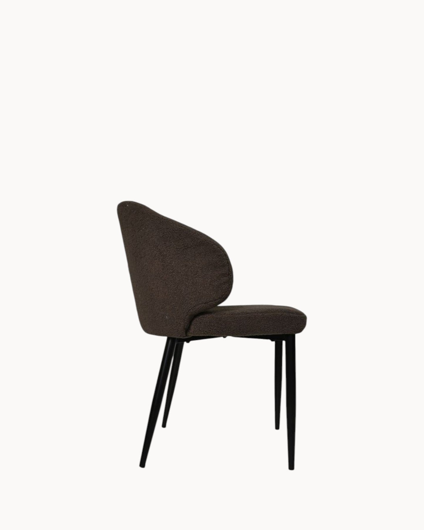 Set of 2 Yuna Dining Chairs – Espresso and Black Fabric with Metal Frame