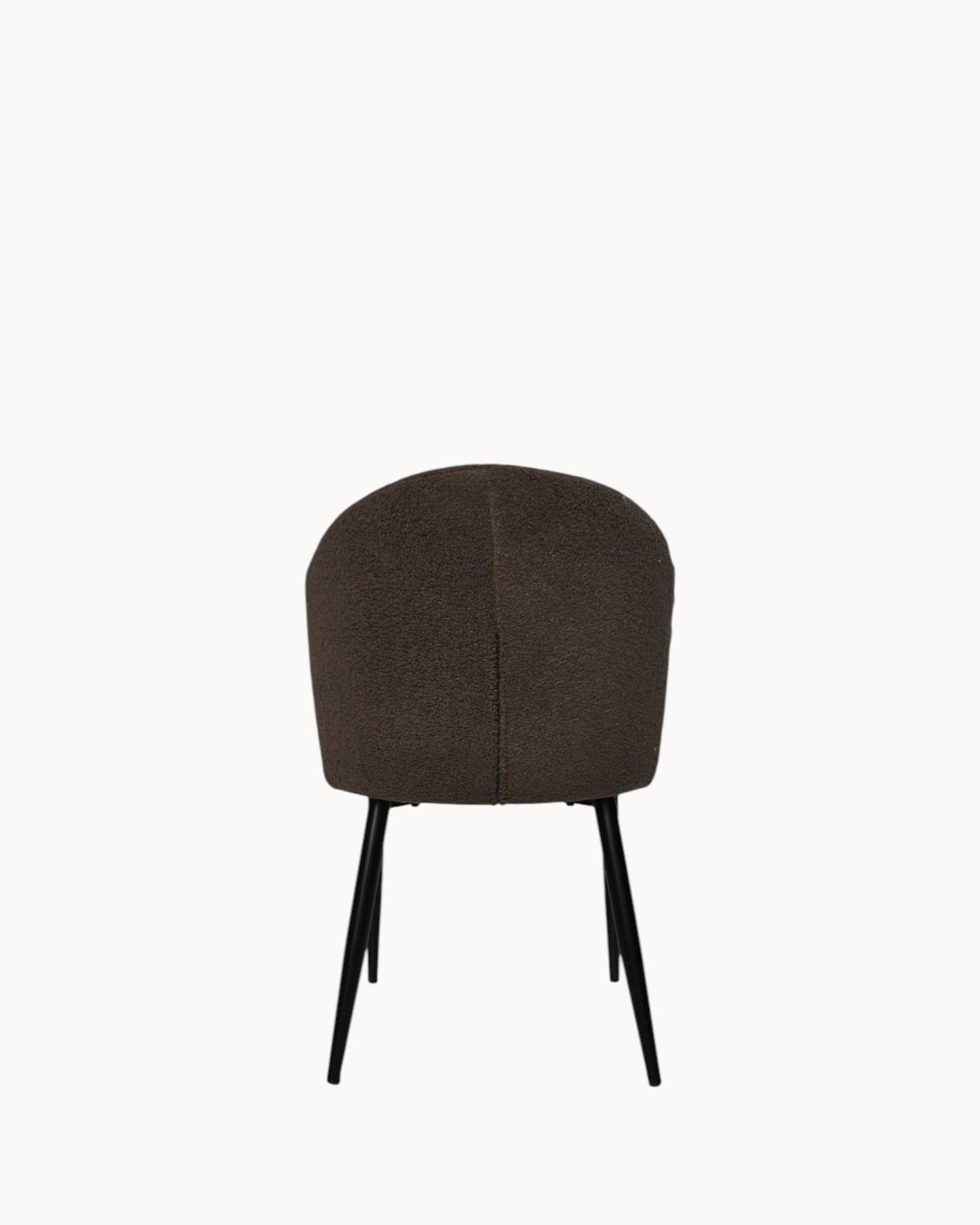 Set of 2 Yuna Dining Chairs – Espresso and Black Fabric with Metal Frame
