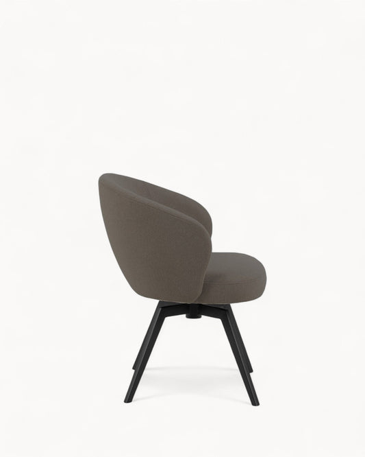 Velvo Twist Swivel Dining Chair – Anthracite Fabric with Metal Frame