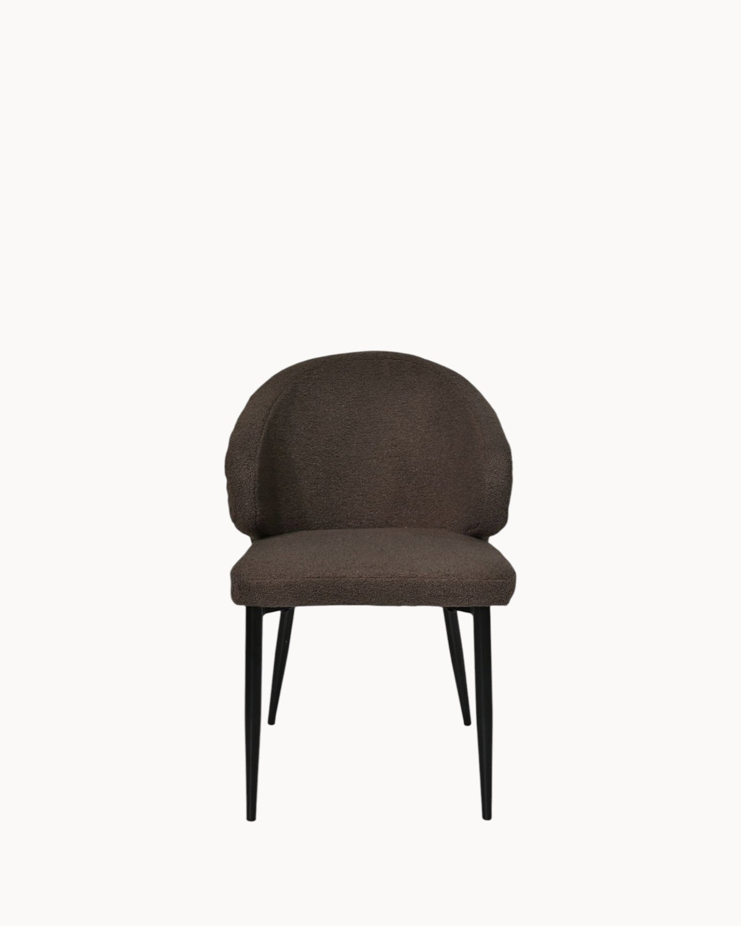 Set of 2 Yuna Dining Chairs – Espresso and Black Fabric with Metal Frame