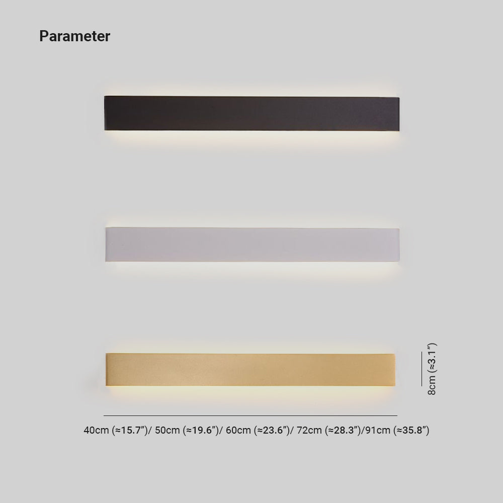 Arisha Contemporary LED Wall Light - Rectangular Design in Black, White, and Gold for Bathroom or Living Room