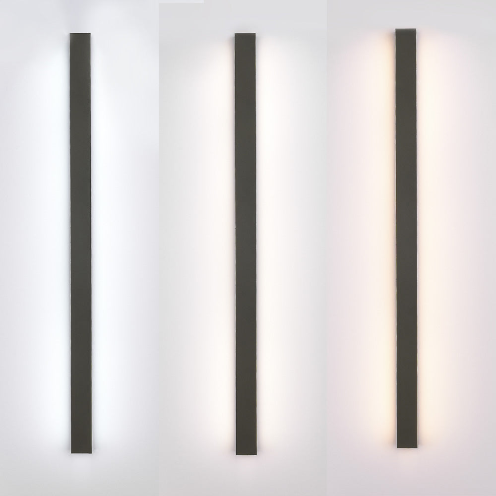 Ray Contemporary Linear Outdoor Wall Light - Metal and Acrylic for Garden and Hall