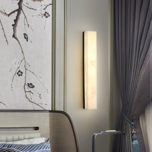 Isen Linear Wall Light in Brass and Alabaster