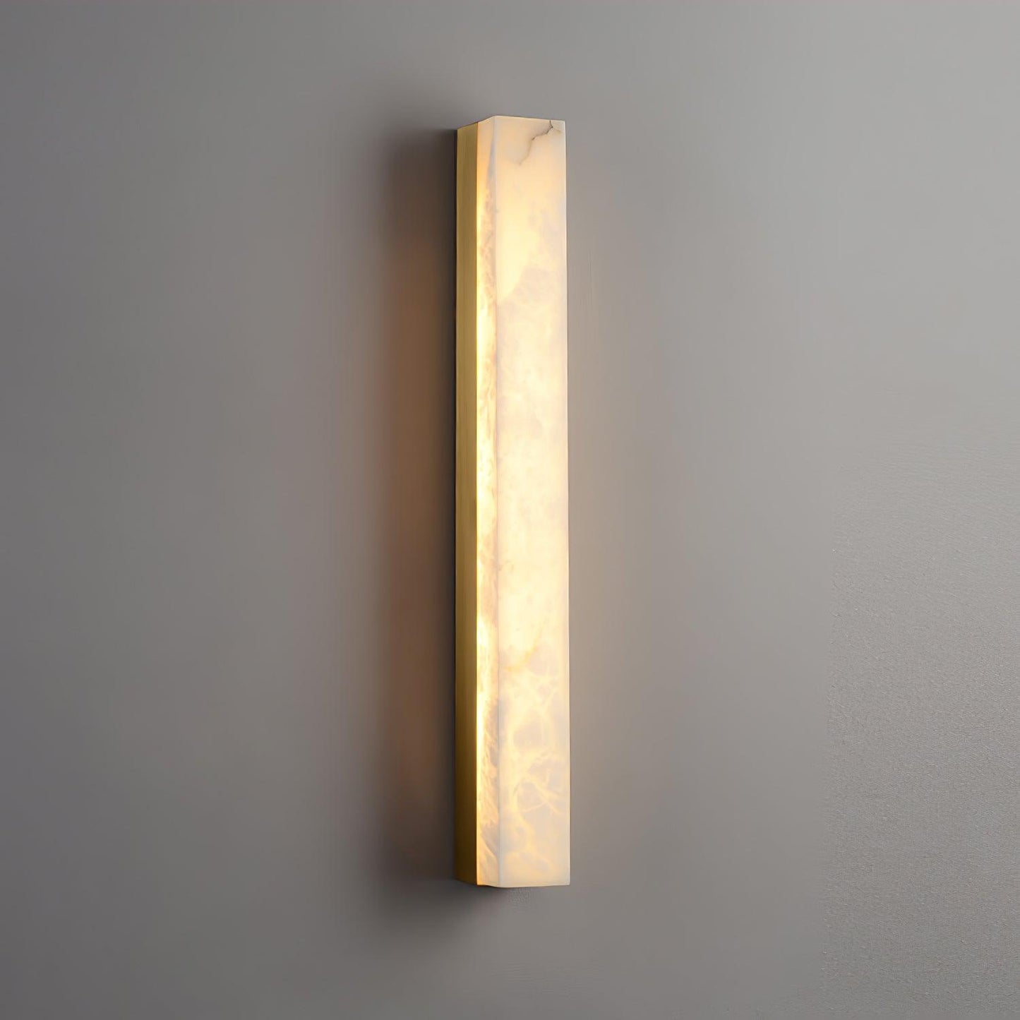 Isen Linear Wall Light in Brass and Alabaster