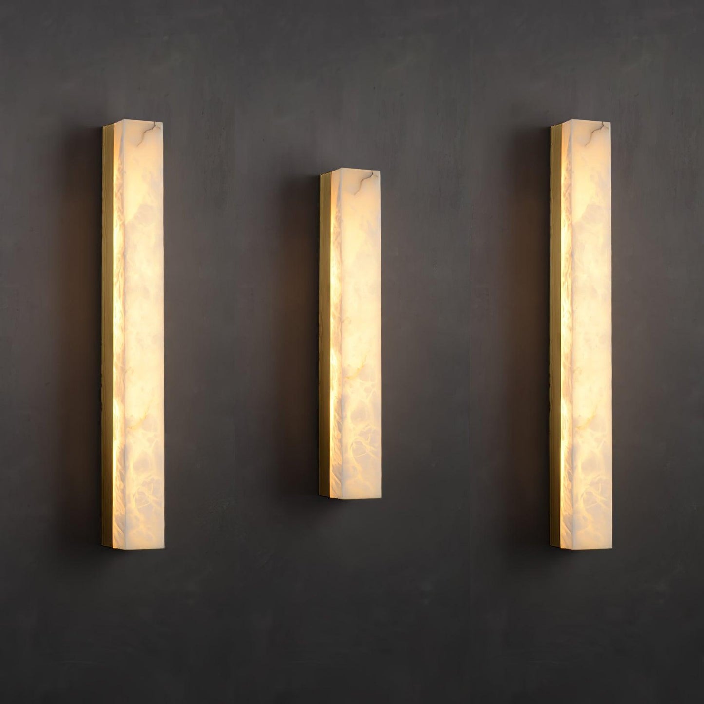 Isen Linear Wall Light in Brass and Alabaster