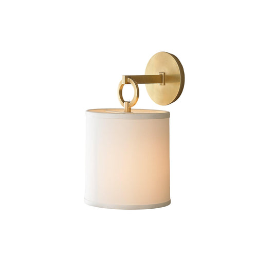 Cylindrical Fabric Shade Iris Wall Lamp in Rustic Country House Design