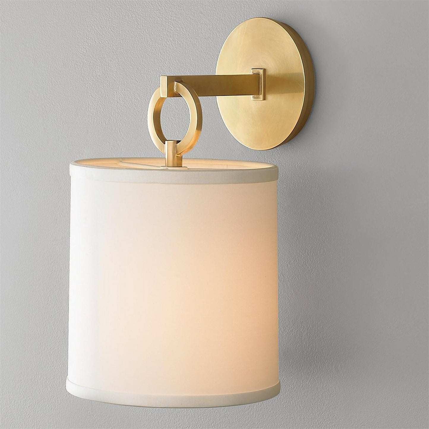 Cylindrical Fabric Shade Iris Wall Lamp in Rustic Country House Design
