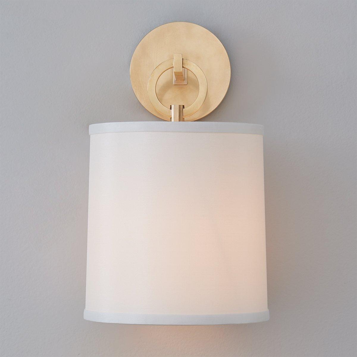 Cylindrical Fabric Shade Iris Wall Lamp in Rustic Country House Design