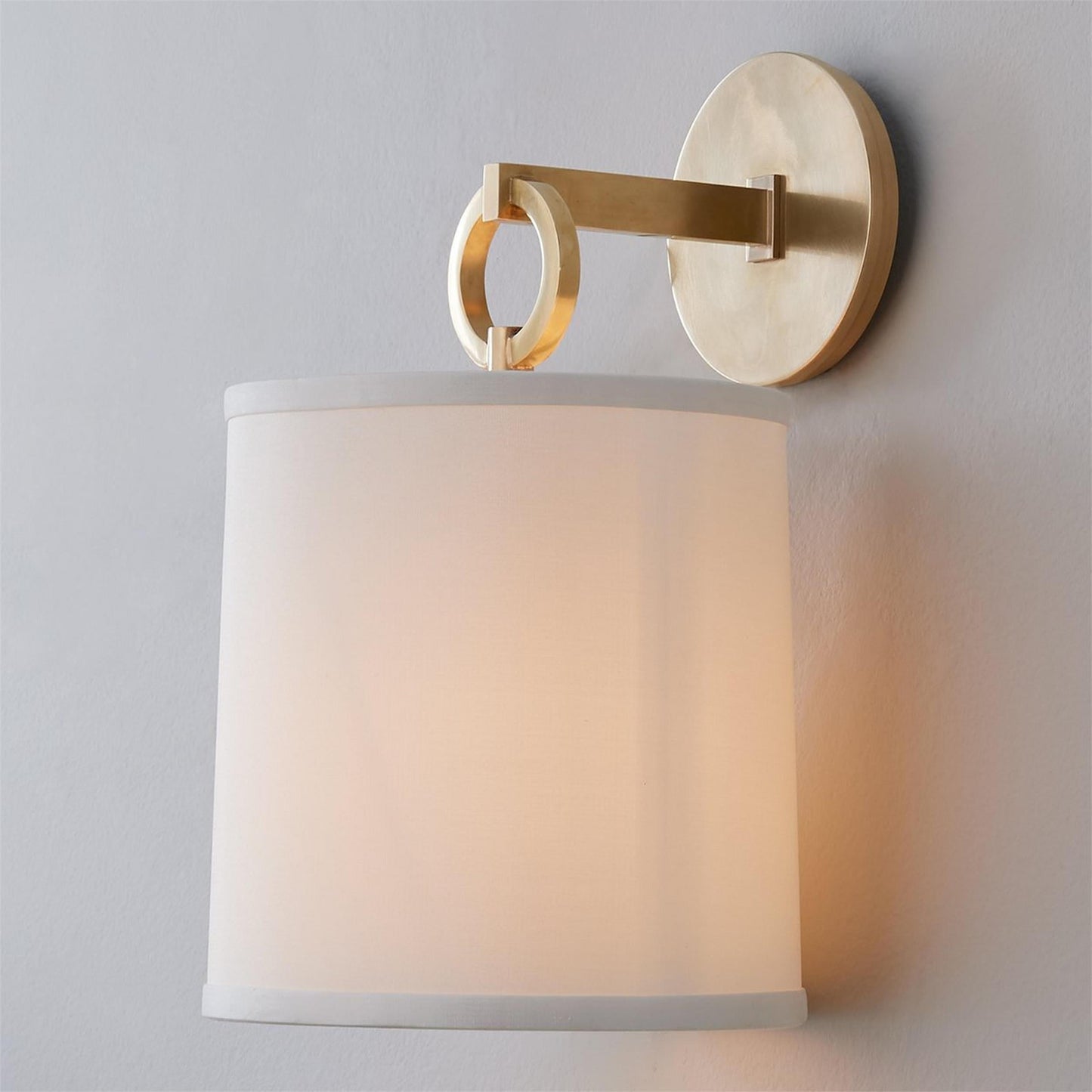 Cylindrical Fabric Shade Iris Wall Lamp in Rustic Country House Design