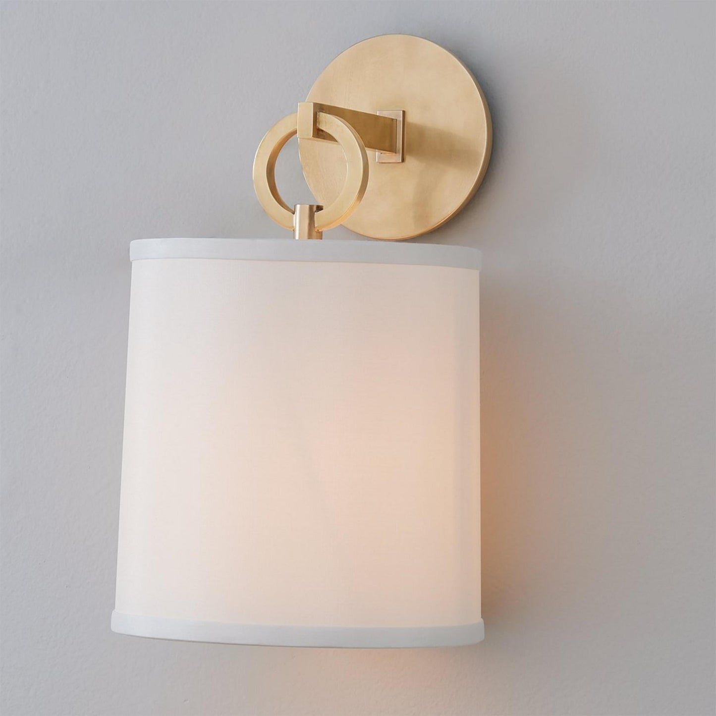 Cylindrical Fabric Shade Iris Wall Lamp in Rustic Country House Design