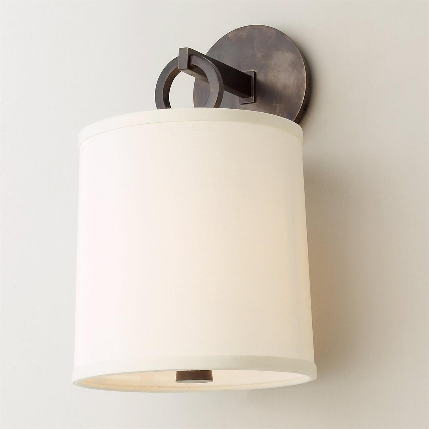 Cylindrical Fabric Shade Iris Wall Lamp in Rustic Country House Design