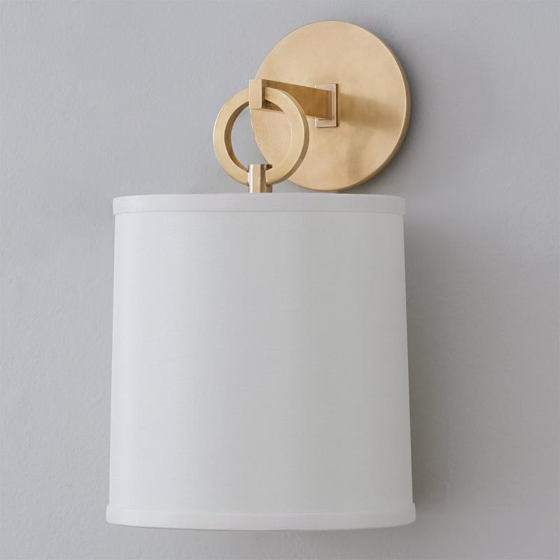 Cylindrical Fabric Shade Iris Wall Lamp in Rustic Country House Design