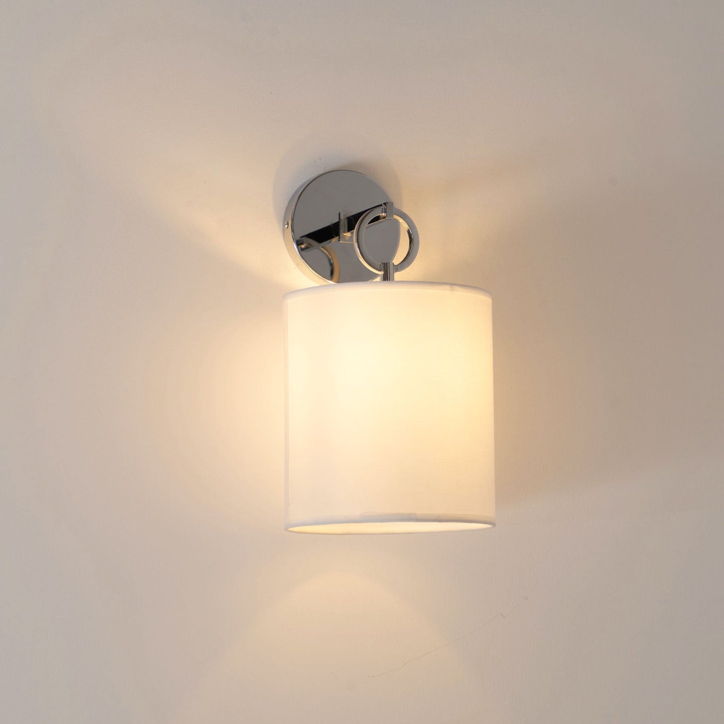 Cylindrical Fabric Shade Iris Wall Lamp in Rustic Country House Design