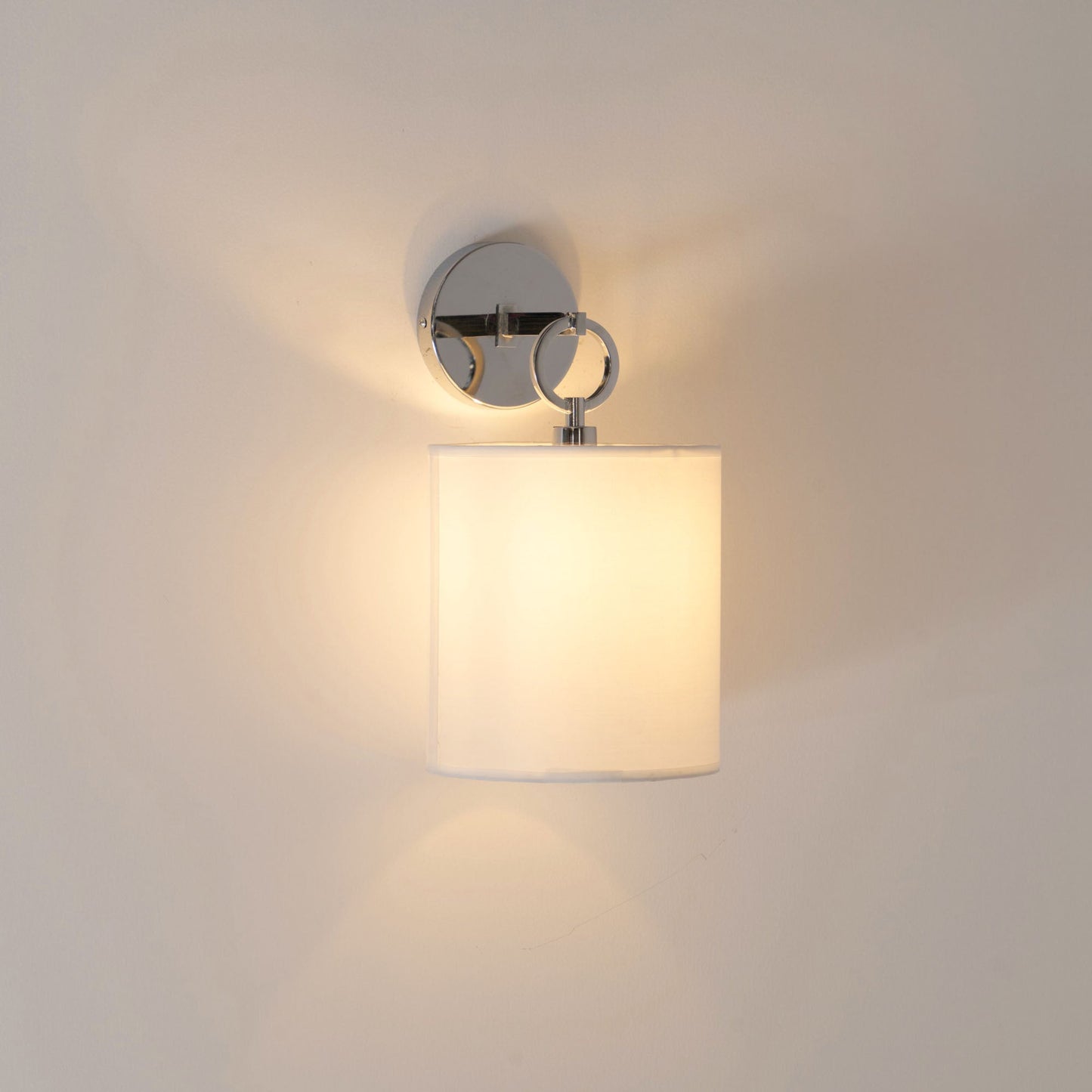 Cylindrical Fabric Shade Iris Wall Lamp in Rustic Country House Design