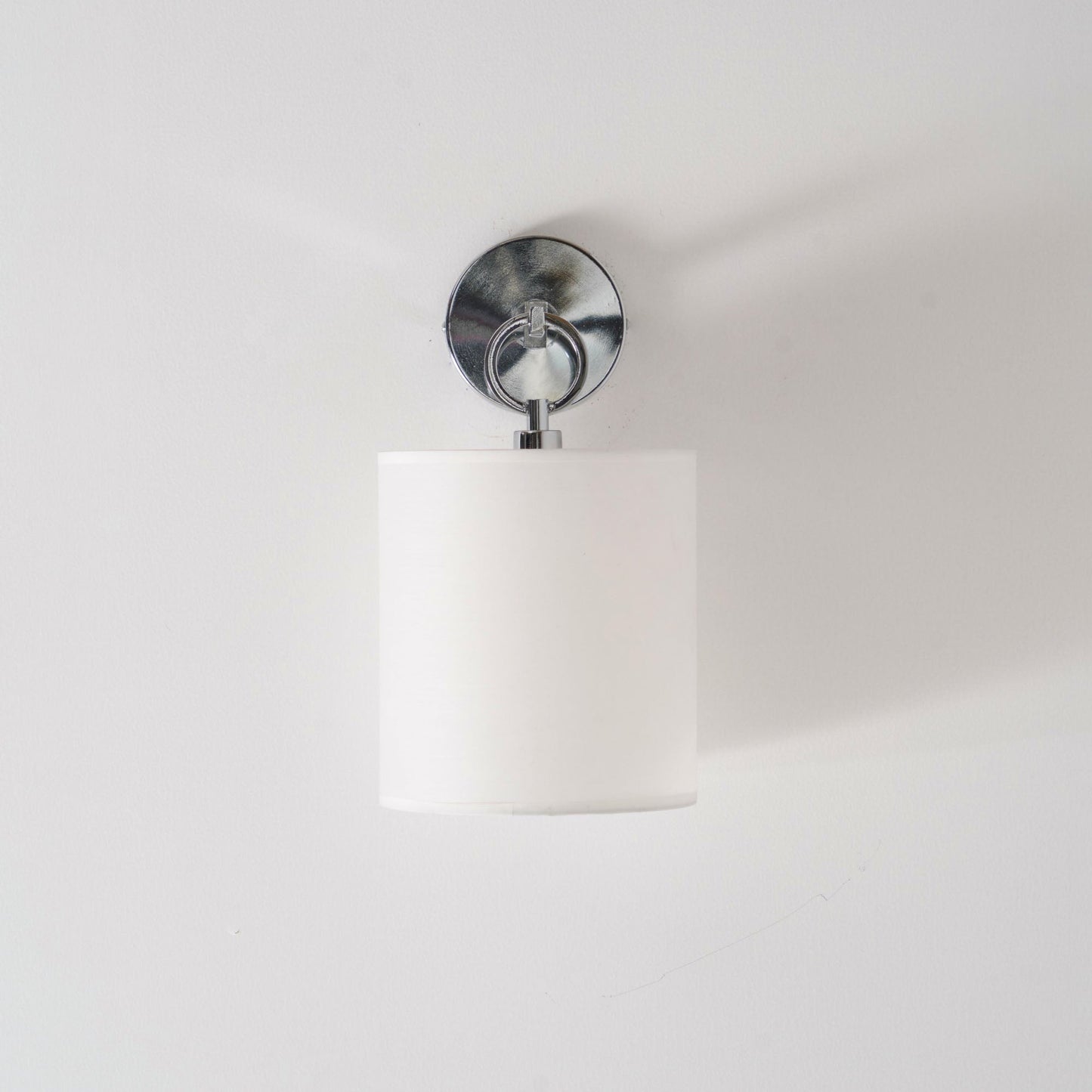 Cylindrical Fabric Shade Iris Wall Lamp in Rustic Country House Design