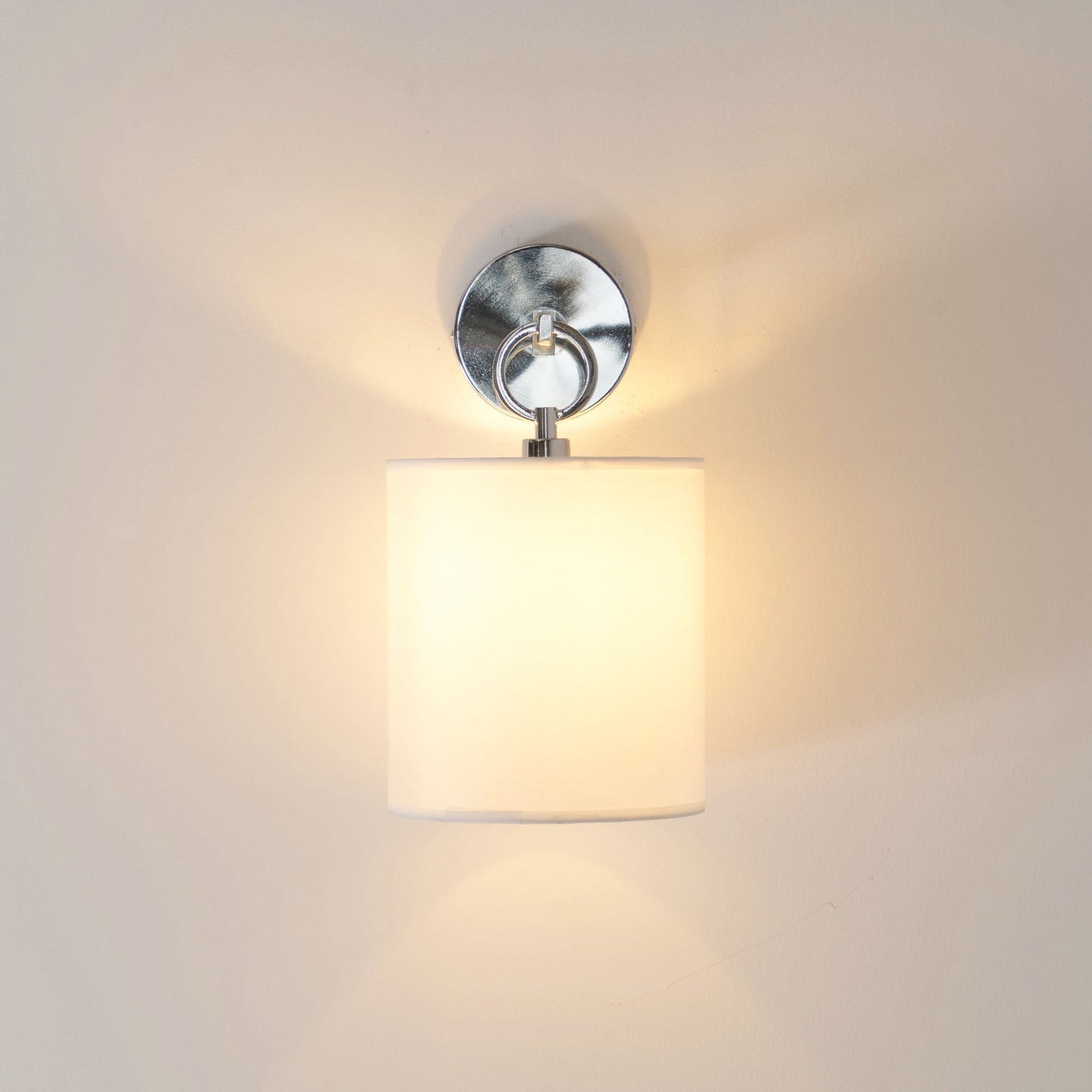 Cylindrical Fabric Shade Iris Wall Lamp in Rustic Country House Design