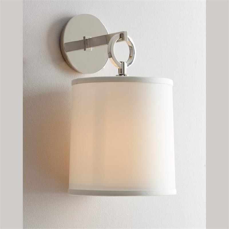 Cylindrical Fabric Shade Iris Wall Lamp in Rustic Country House Design