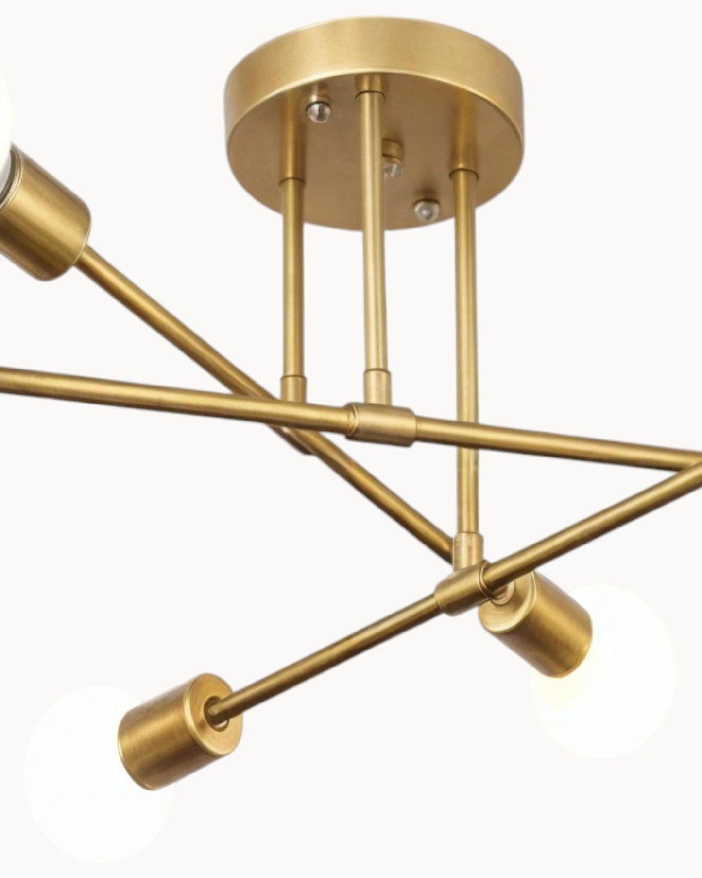 70cm Modern Retro Ceiling Light – 6-Bulb Black and Gold Design