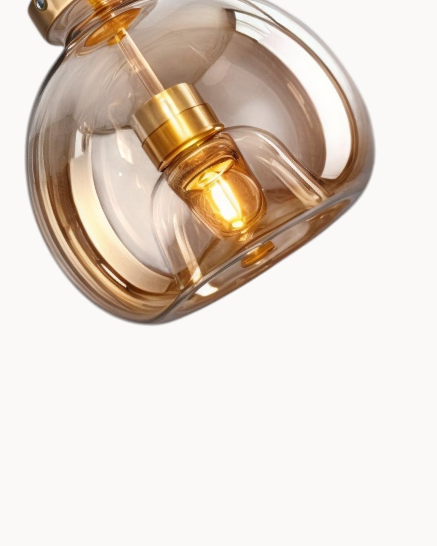 Contemporary LED Ceiling Light - Smoke Gray and Cognac Glass - 25 cm Diameter