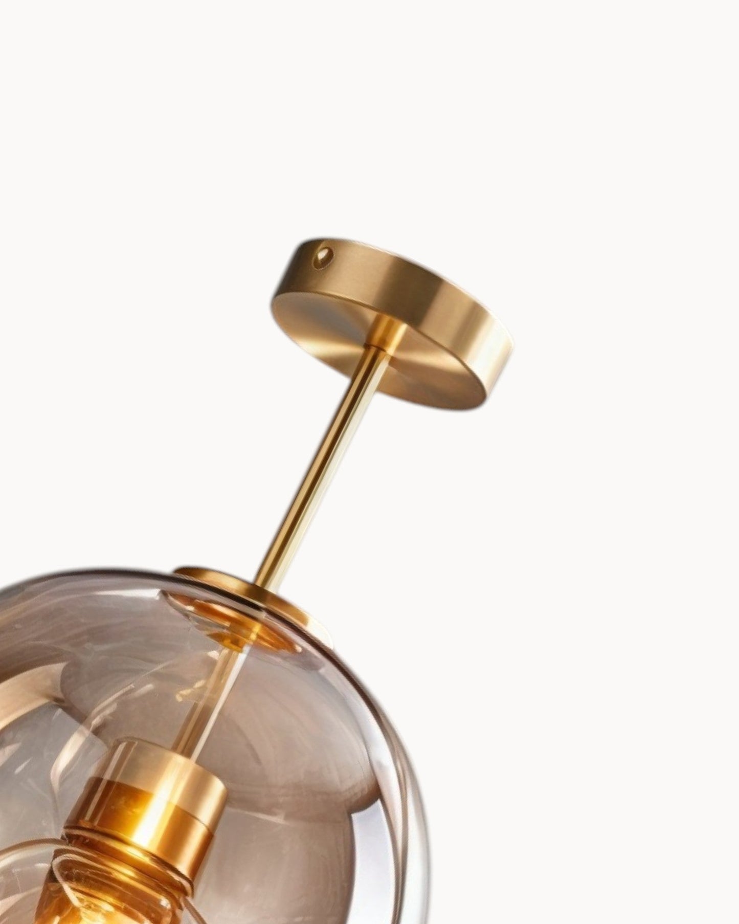 Contemporary LED Ceiling Light - Smoke Gray and Cognac Glass - 25 cm Diameter