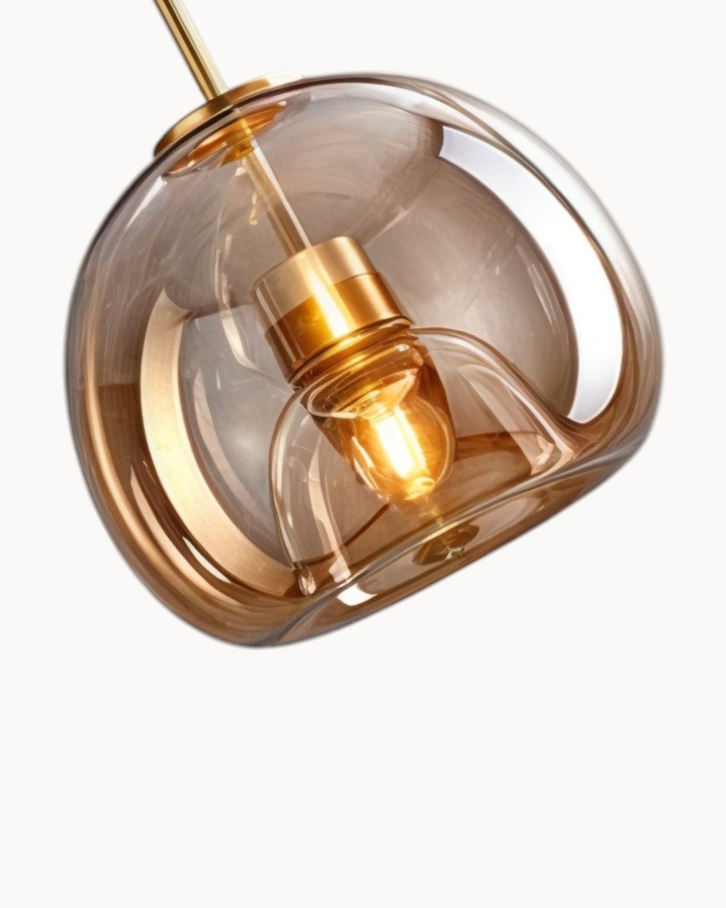 Contemporary LED Ceiling Light - Smoke Gray and Cognac Glass - 25 cm Diameter