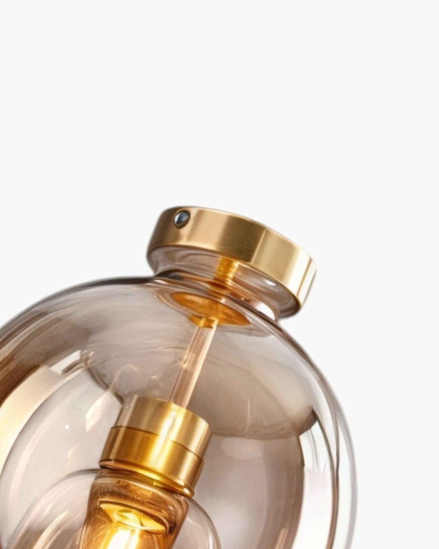 Contemporary LED Ceiling Light - Smoke Gray and Cognac Glass - 25 cm Diameter
