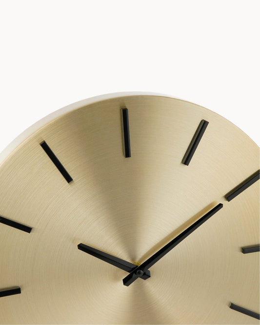 Mica Decorations Gold Wall Clock - 35.5 cm Diameter - Aluminium with Ticking Mechanism