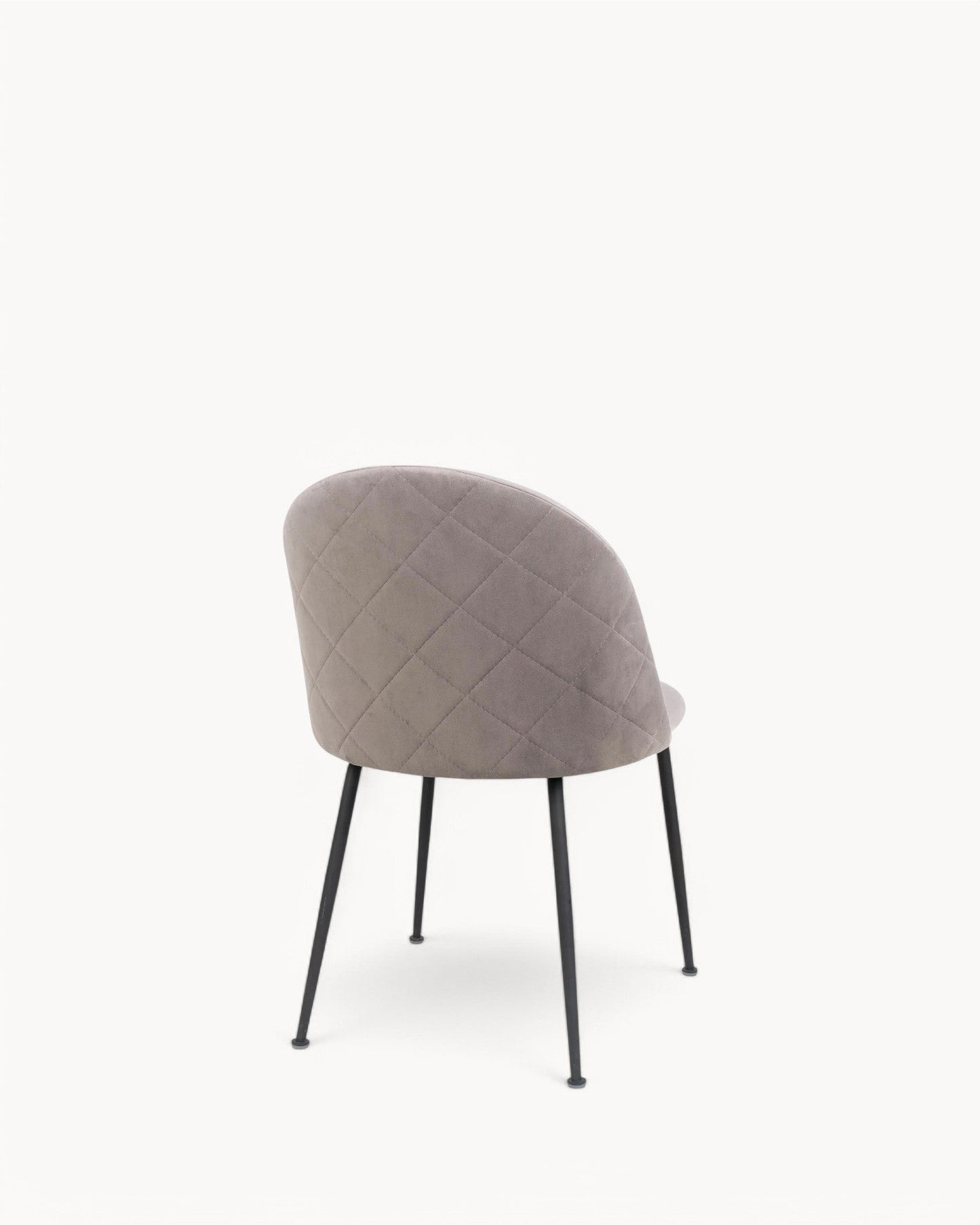 Geneva Dining Chair – Gray Velvet Upholstery with Black Metal Legs