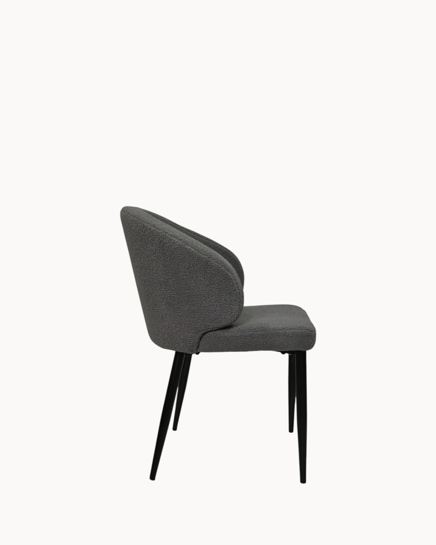 HSM Collection – Yuna 2-Piece Dining Chair Set – Gray and Black Fabric with Metal Frame