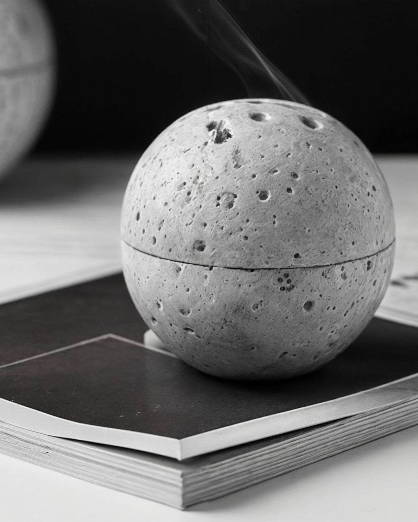 Handcrafted Beige Travertine Incense Holder – Wabi Sabi Natural Stone Design