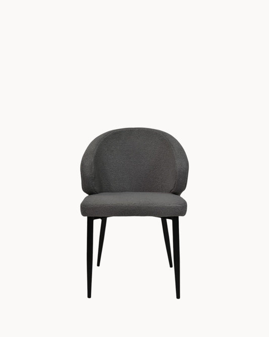 HSM Collection – Yuna 2-Piece Dining Chair Set – Gray and Black Fabric with Metal Frame