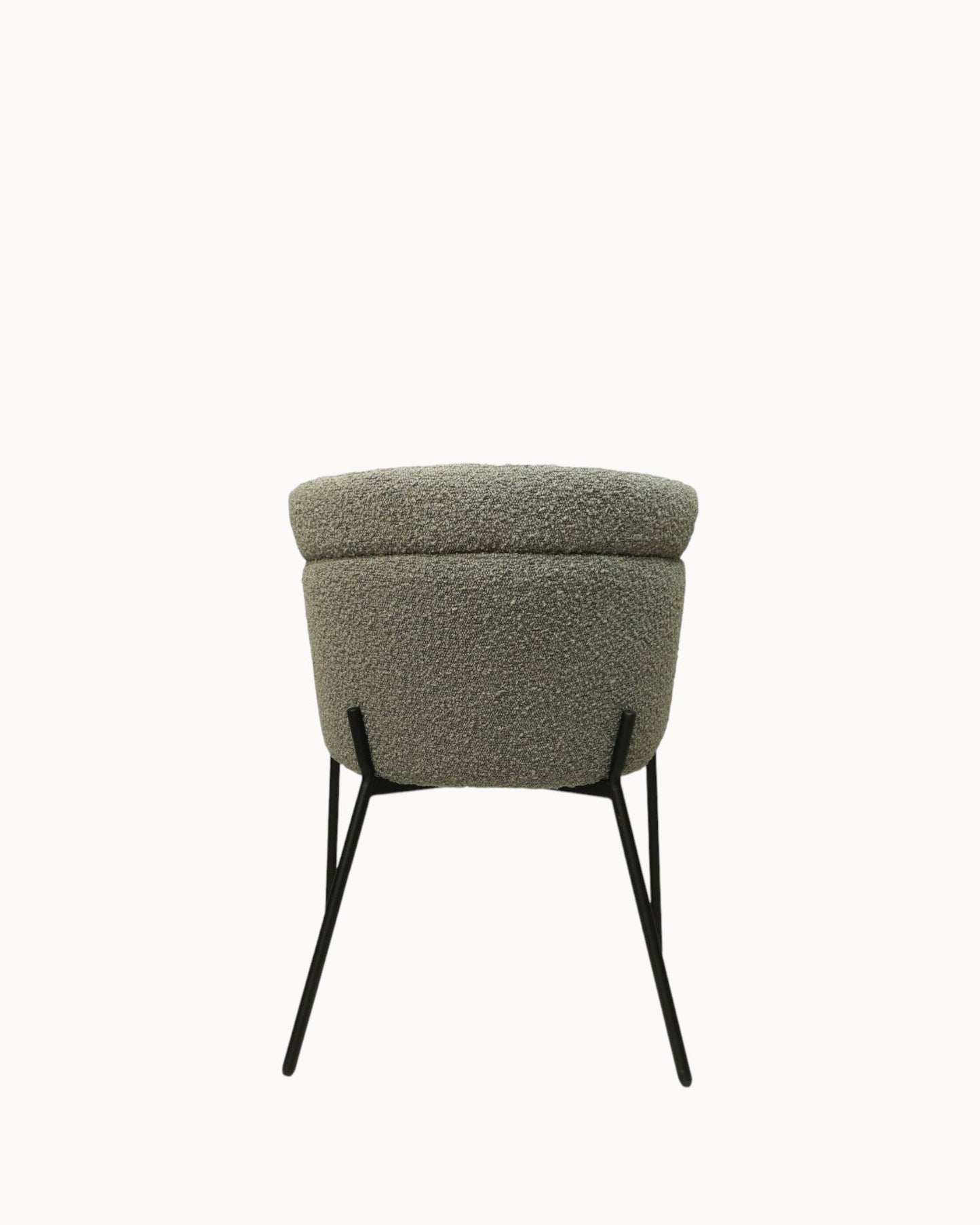 HSM Collection – Set of 2 Luca Dining Chairs – Gray/Black Bouclé Fabric