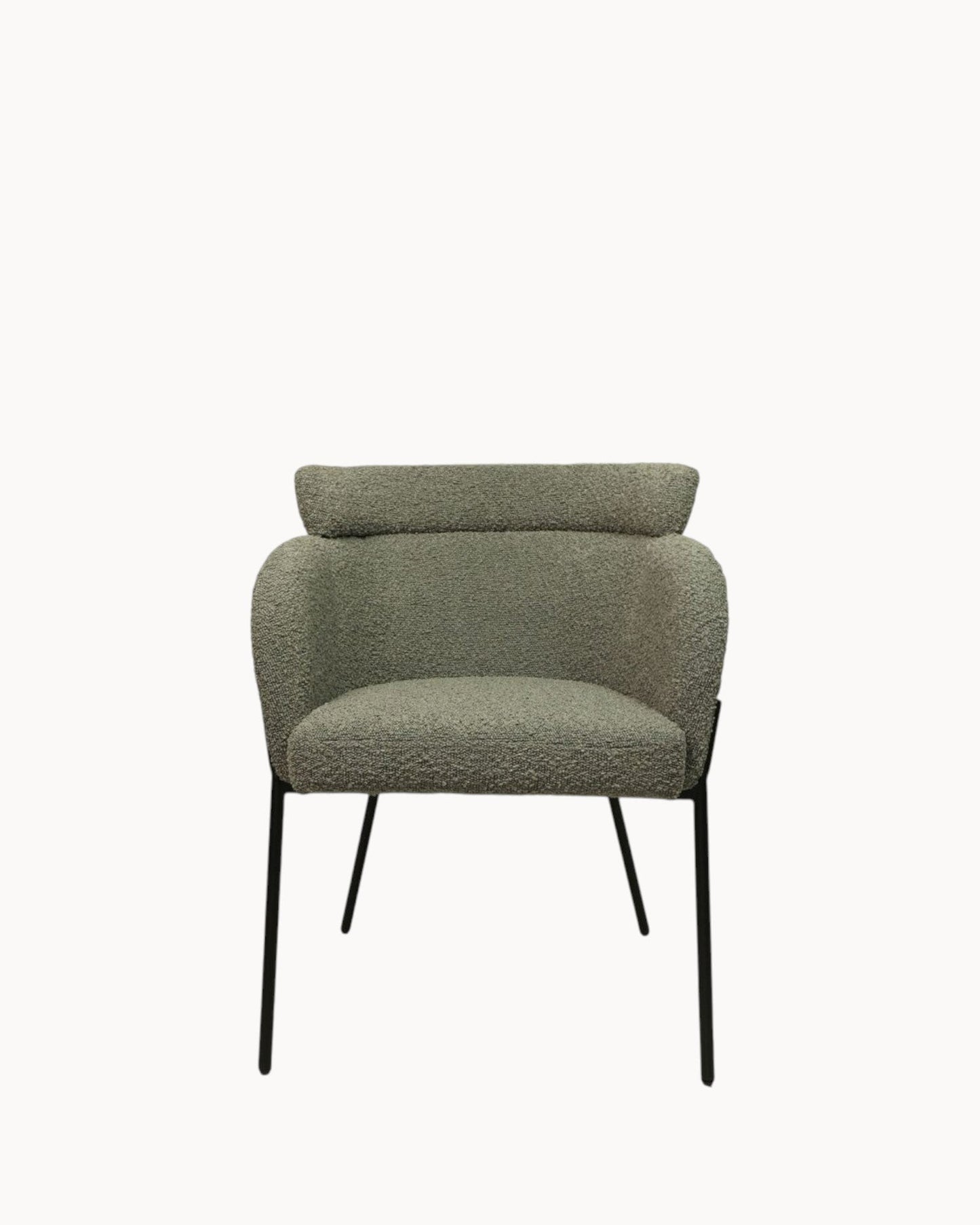 HSM Collection – Set of 2 Luca Dining Chairs – Gray/Black Bouclé Fabric