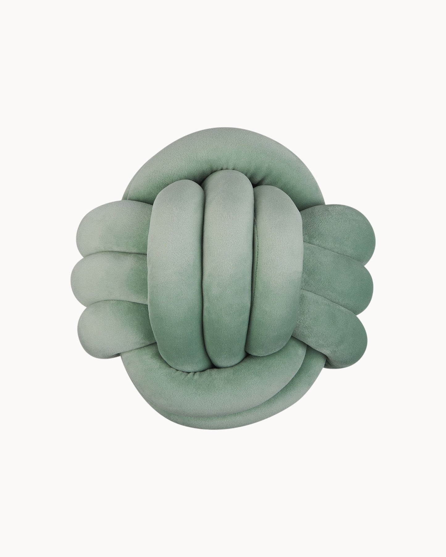 Velvet Decorative Knot Pillow - Mint Green, Black, and Light Gray