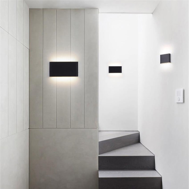 Ray Modern Waterproof LED Rectangular Wall Light - Indoor/Outdoor - Available in White and Black Metal