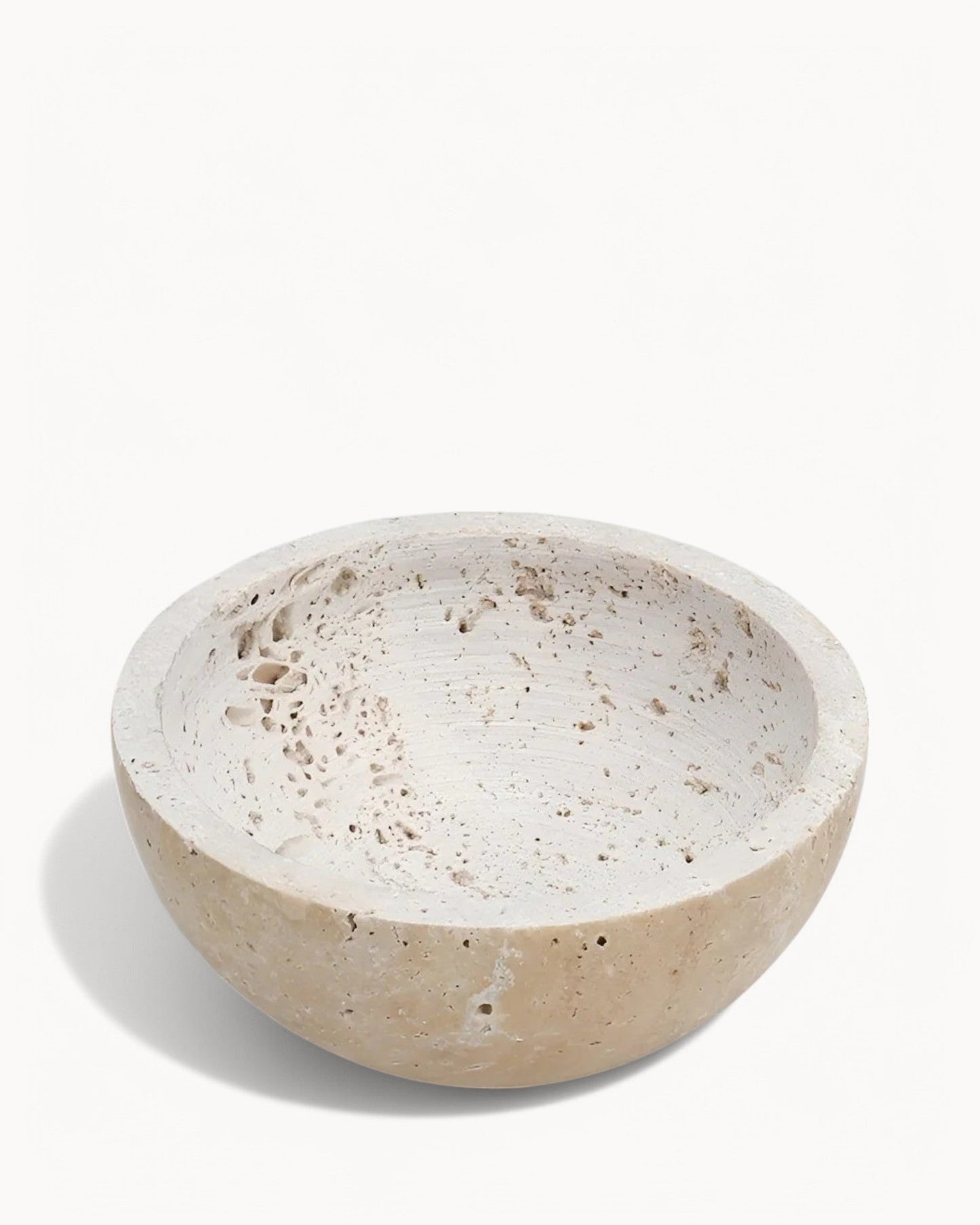 Handcrafted Beige Travertine Incense Holder – Wabi Sabi Natural Stone Design