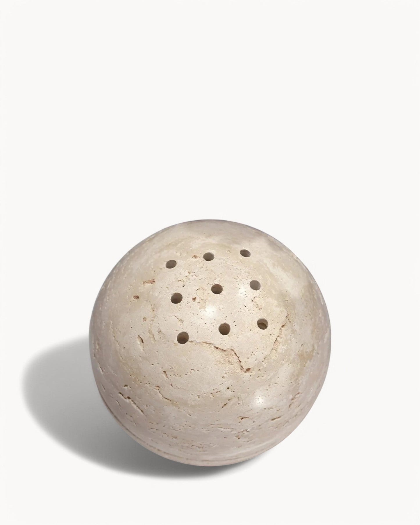 Handcrafted Beige Travertine Incense Holder – Wabi Sabi Natural Stone Design