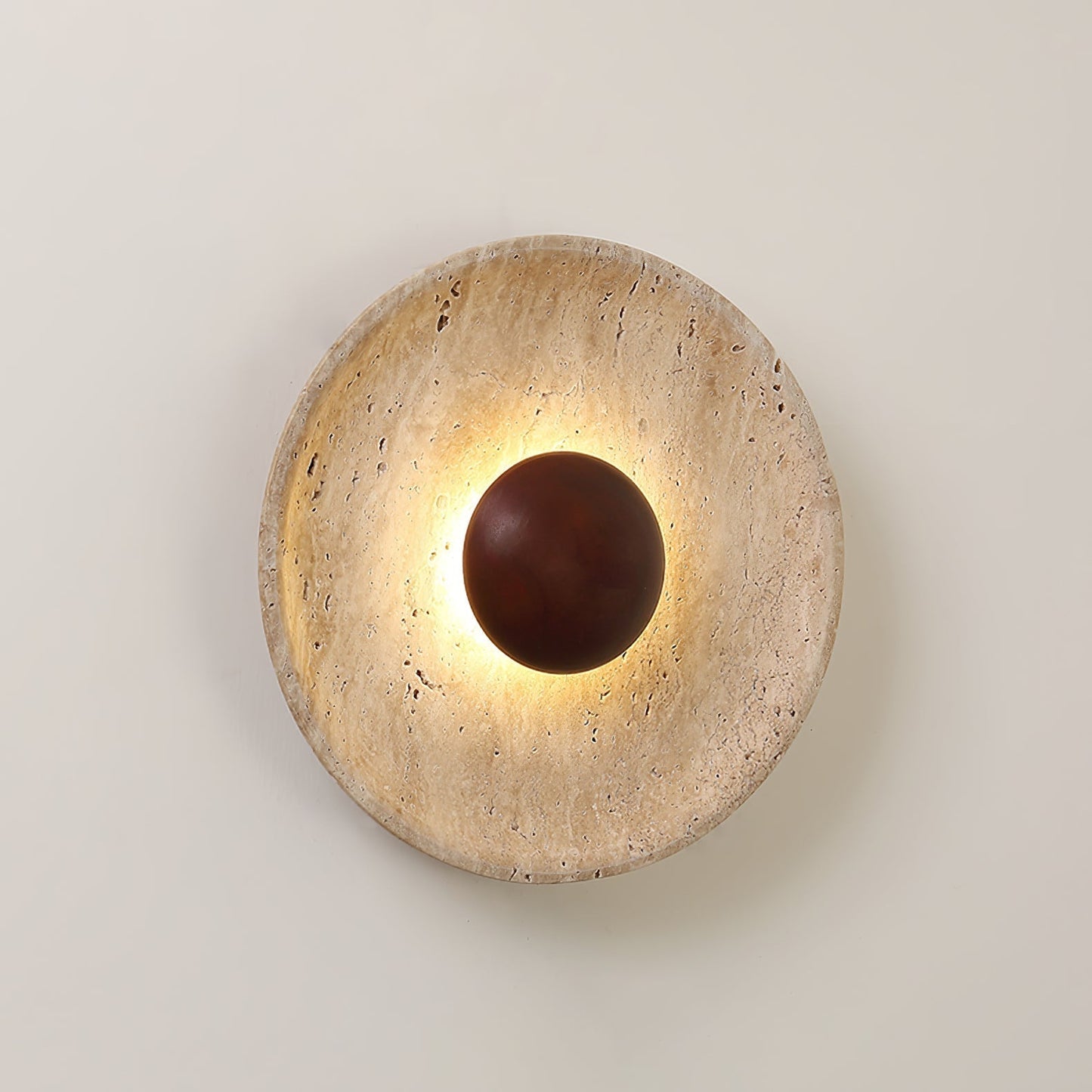 Travertine Aveny Rond Indoor Wall Light