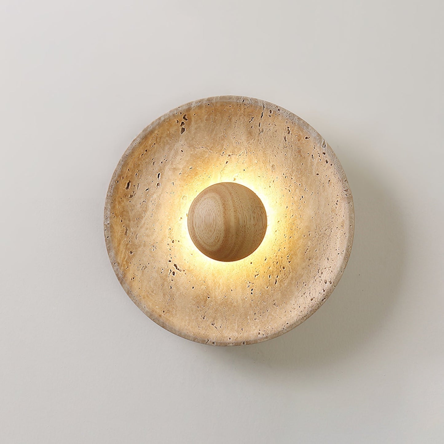 Travertine Aveny Rond Indoor Wall Light