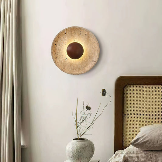 Travertine Aveny Rond Indoor Wall Light