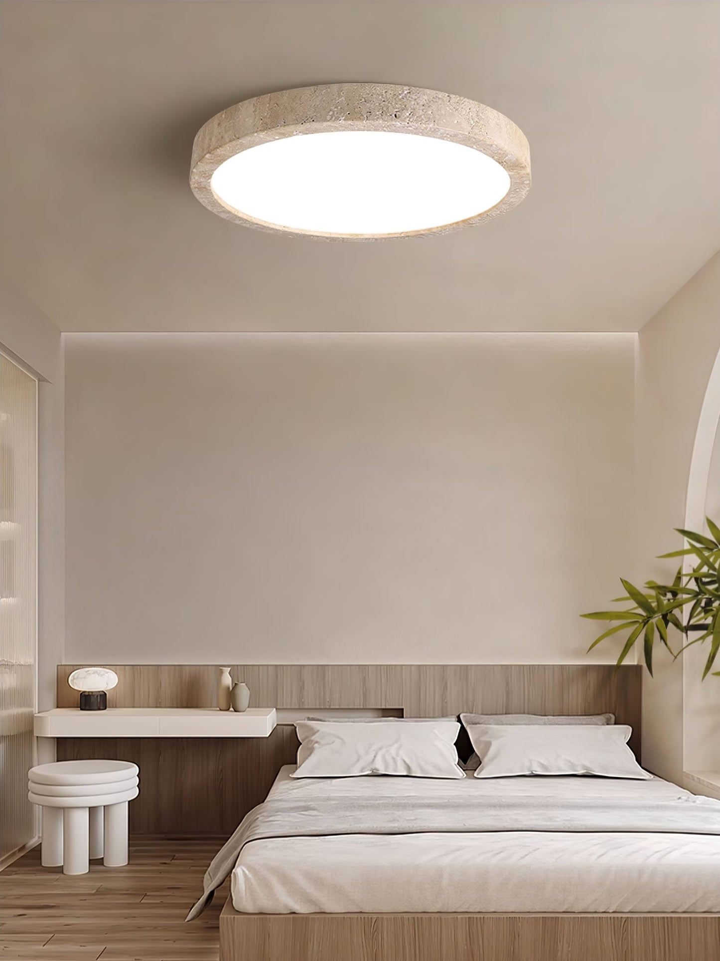Artalor Sleek Travertine Ceiling Light