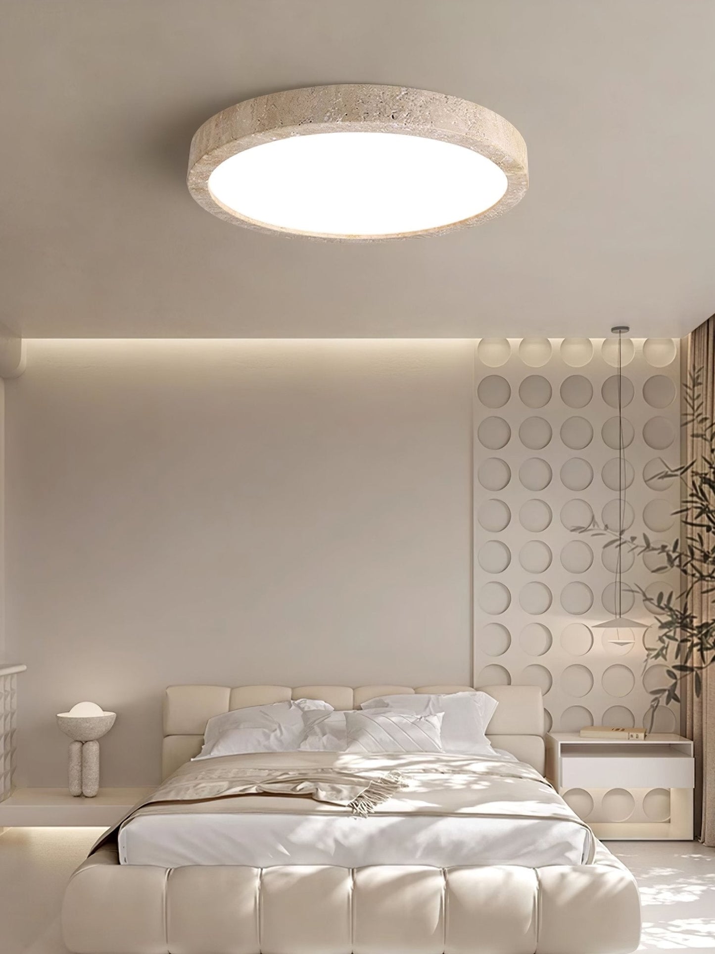 Artalor Sleek Travertine Ceiling Light