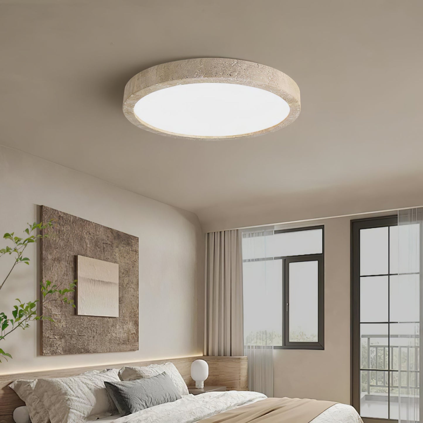 Artalor Sleek Travertine Ceiling Light