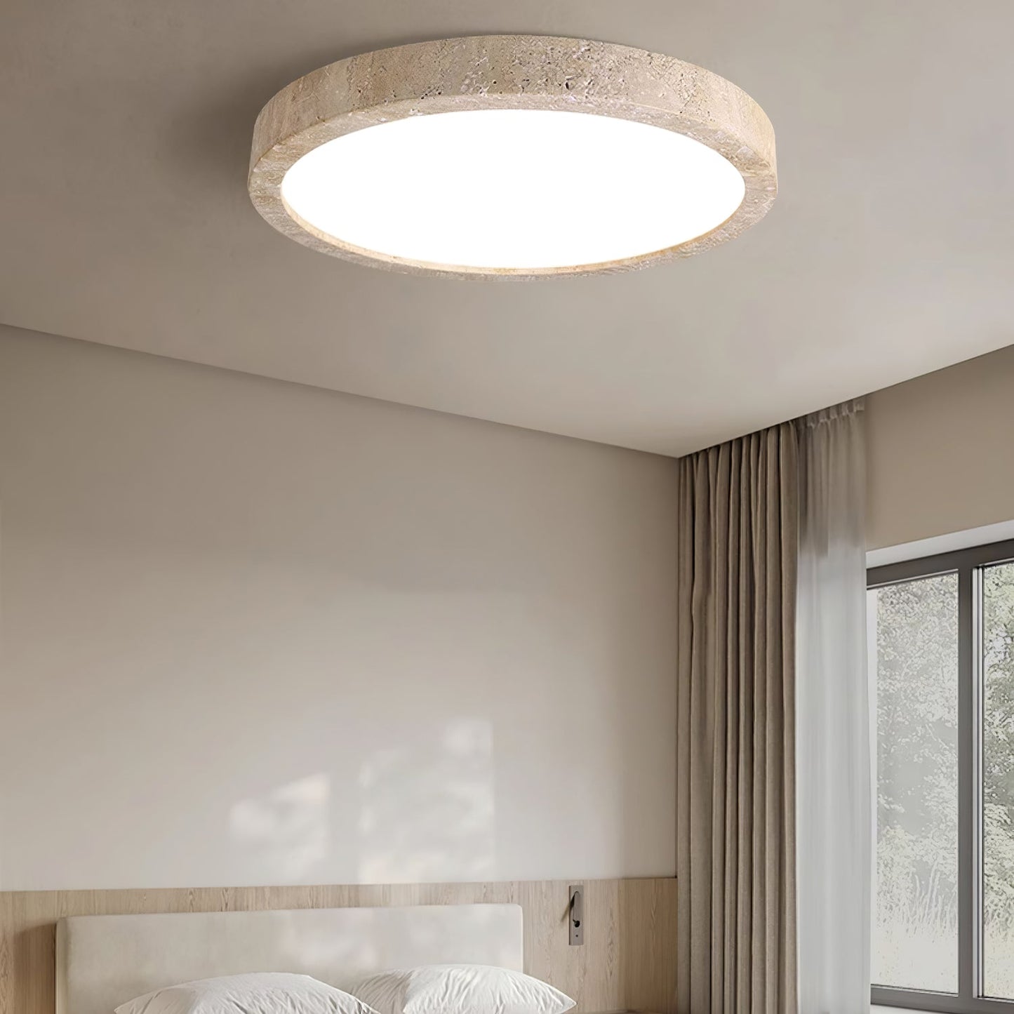 Artalor Sleek Travertine Ceiling Light