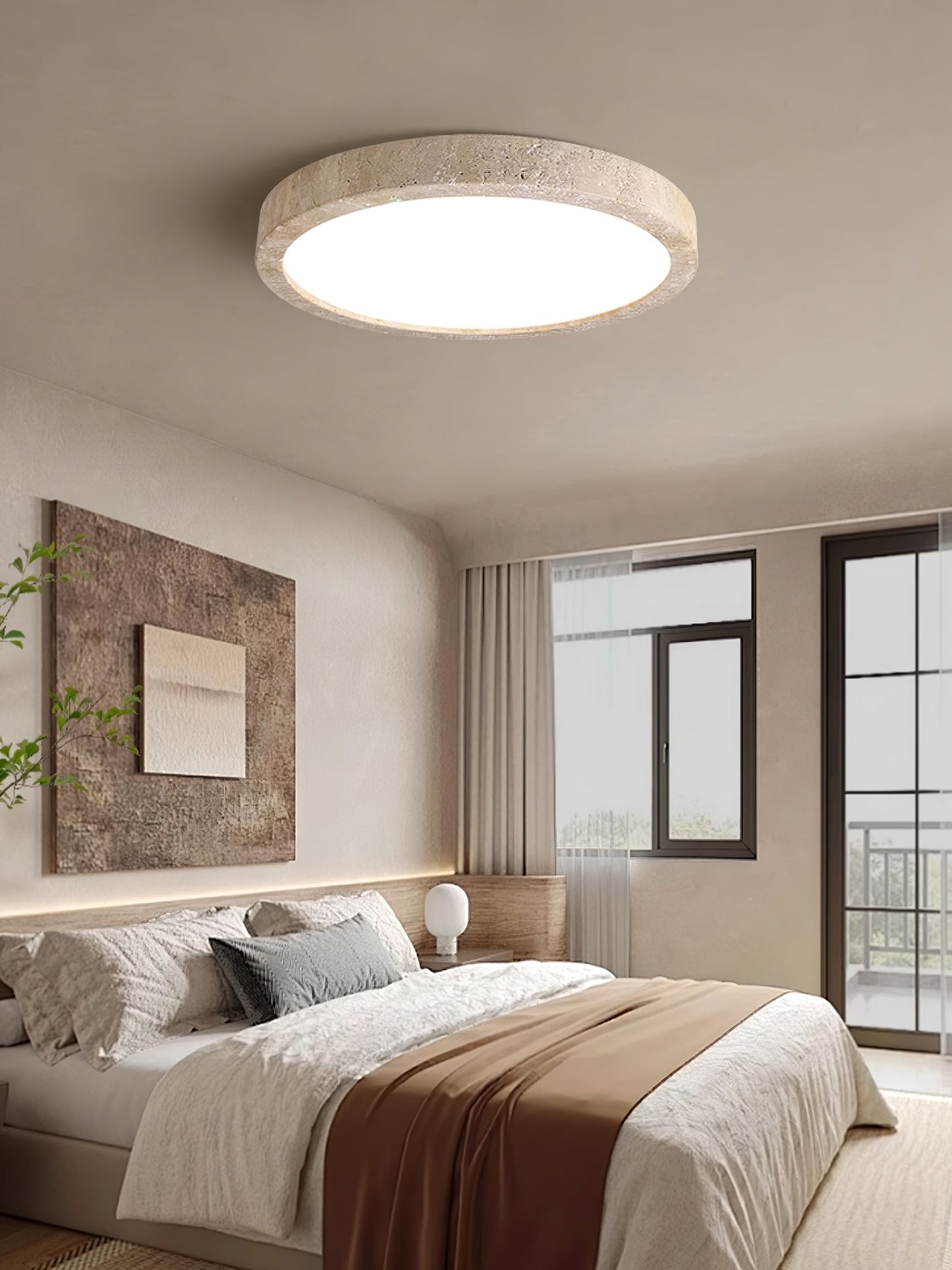 Artalor Sleek Travertine Ceiling Light
