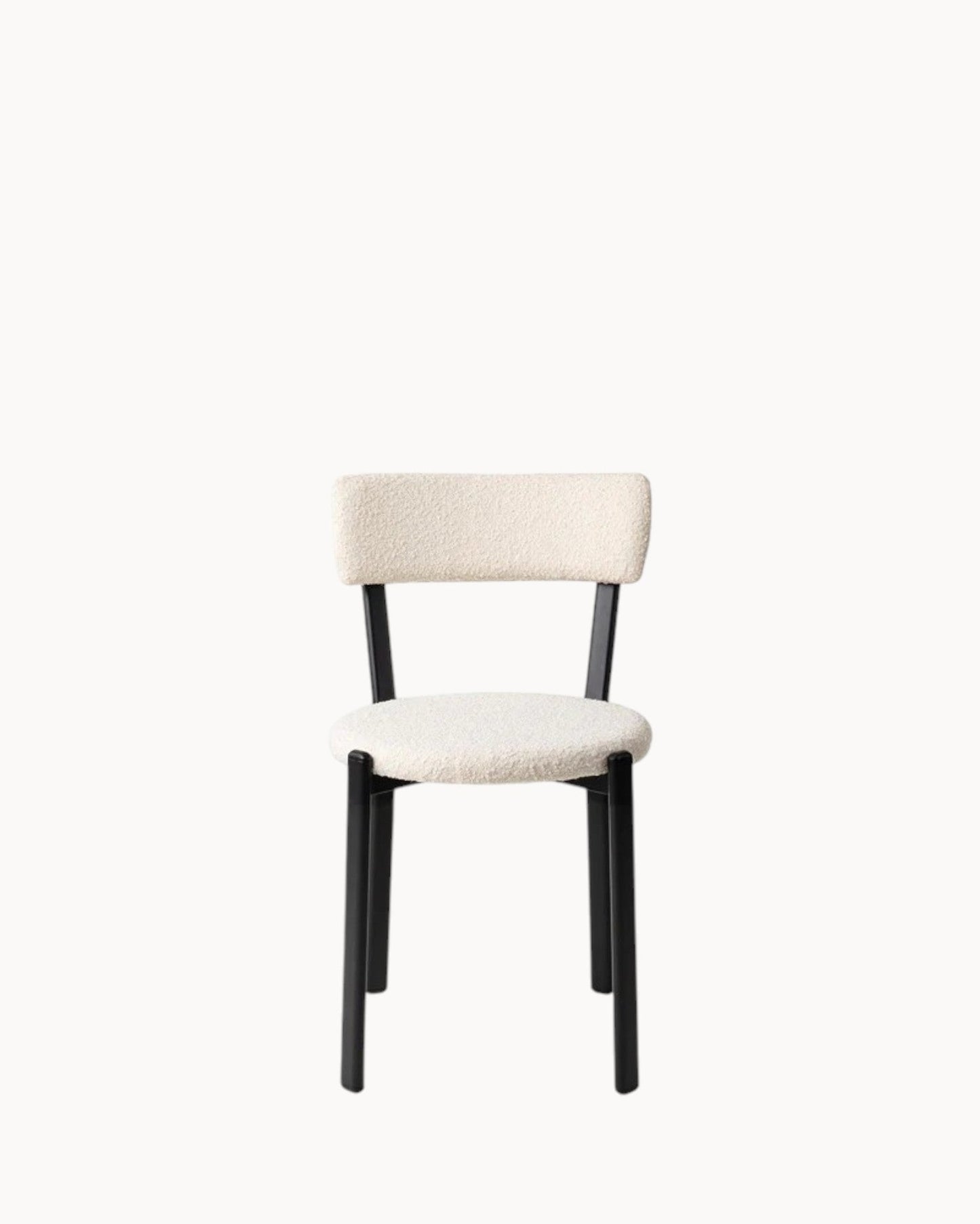 Obu Comfort Dining Chair – Bouclé Upholstery with Metal Frame, Dimensions: 81 x 47 x 52 cm